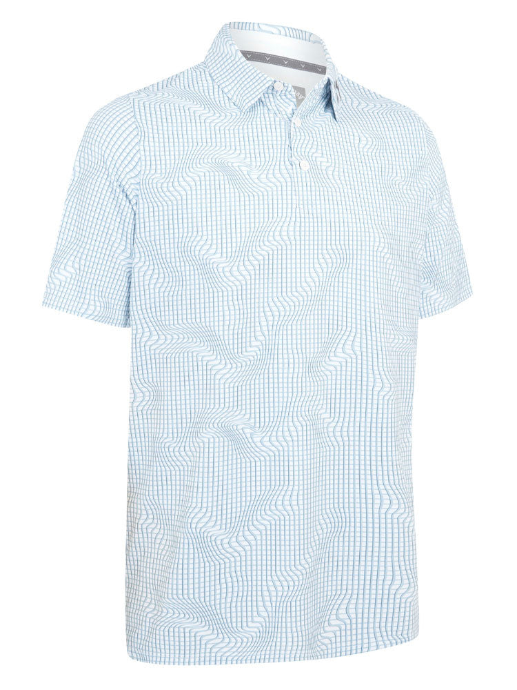 Callaway Gingham Print Polo - Bright White