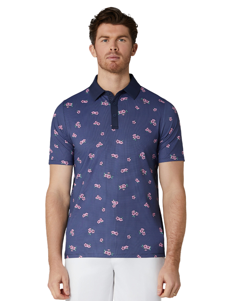 Callaway Golf Azalea Gingham Polo - Peacoat