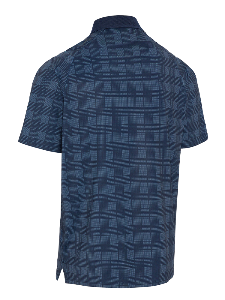 Callaway Golf Chev Plaid Print Polo - Peacoat
