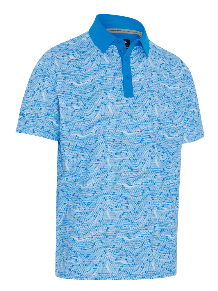Callaway Hex Marble Polo - Brilliant Blue