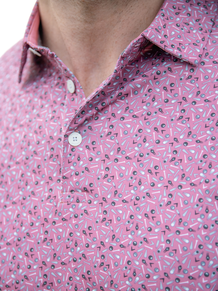 Callaway Novelty Confetti Print Polo - Mesa Rose