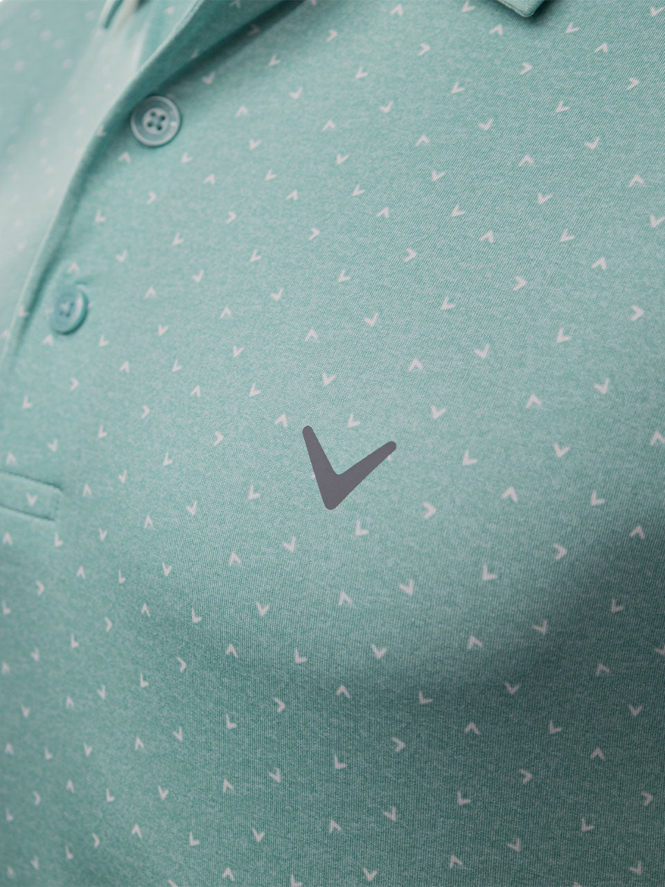 Callaway Pro Spin All Over Chev Printed Polo (Relaxed Fit) - Aquifer
