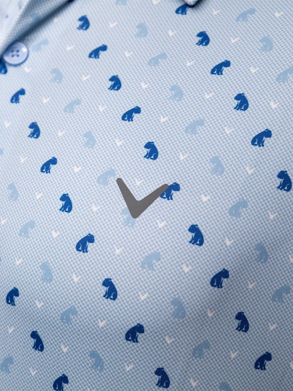 Callaway Pro Spin Bull Dog Texture Print Polo (Relaxed Fit) - Open Air