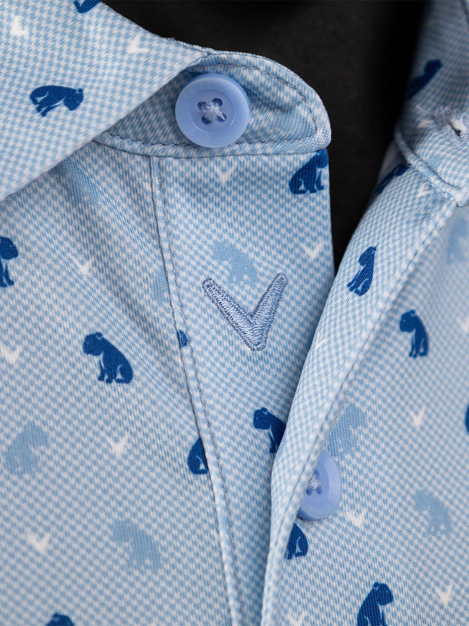 Callaway Pro Spin Bull Dog Texture Print Polo (Relaxed Fit) - Open Air