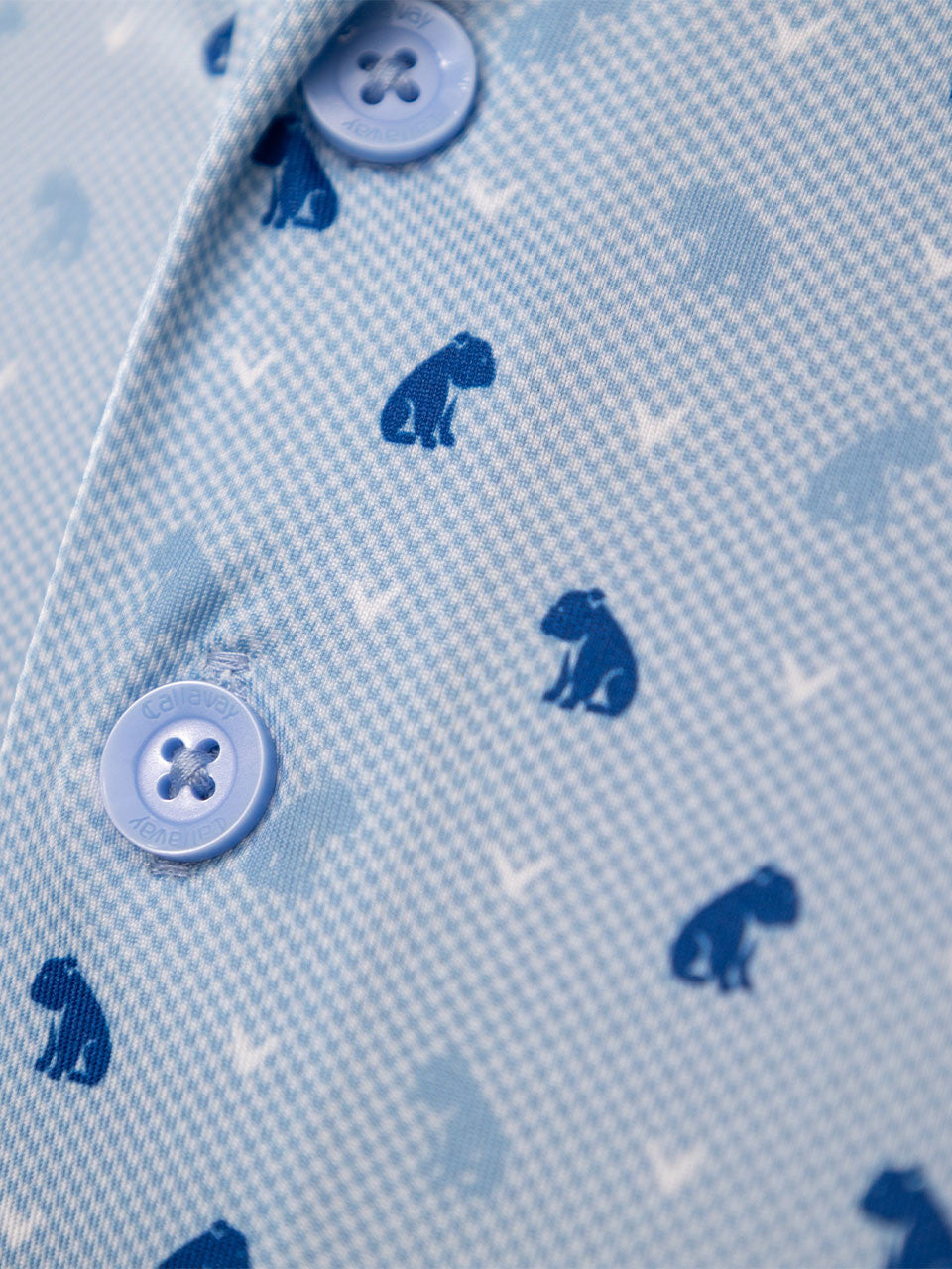 Callaway Pro Spin Bull Dog Texture Print Polo (Relaxed Fit) - Open Air