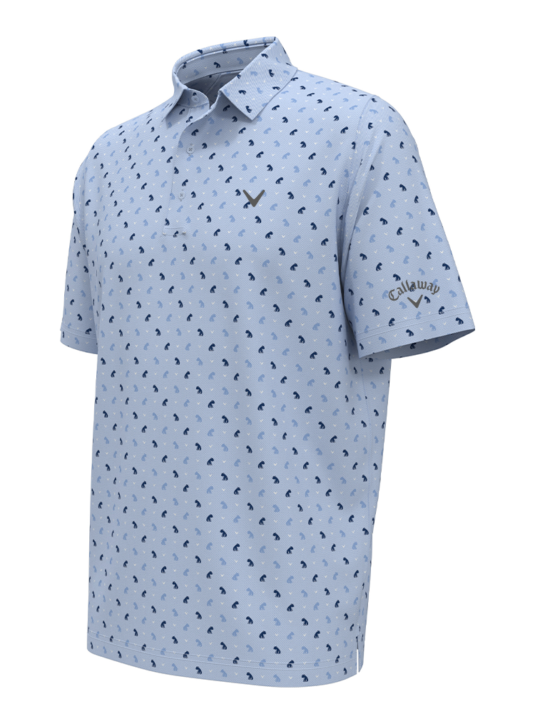 Callaway Pro Spin Bull Dog Texture Print Polo (Relaxed Fit) - Open Air