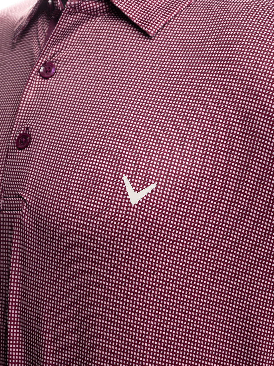 Callaway Pro Spin Gingham Polo (Relaxed Fit) - Grape Wine