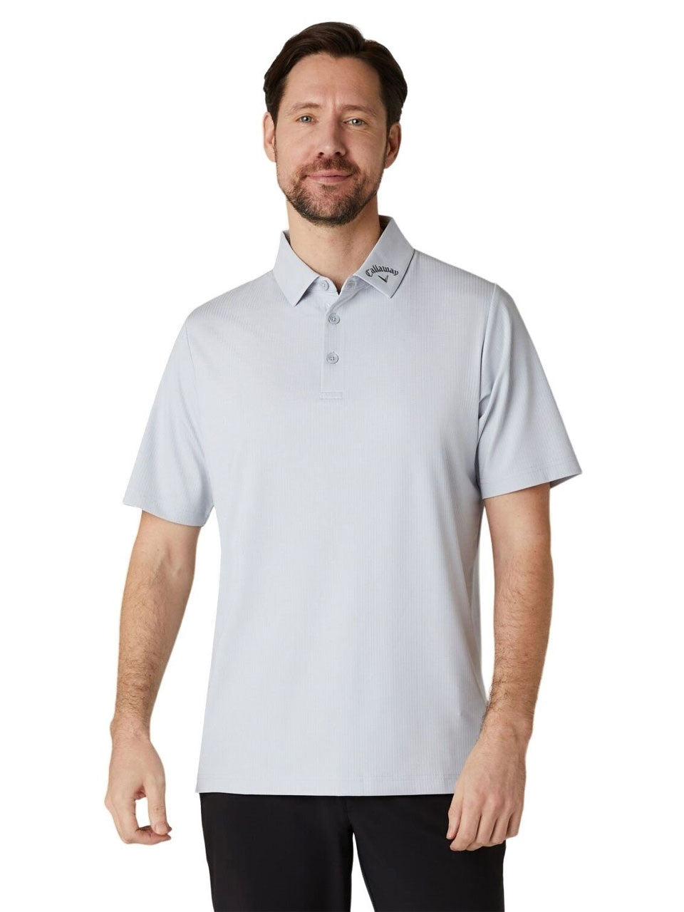 Callaway Ventilated Classic Jacquard Golf Polo - Grey Dawn