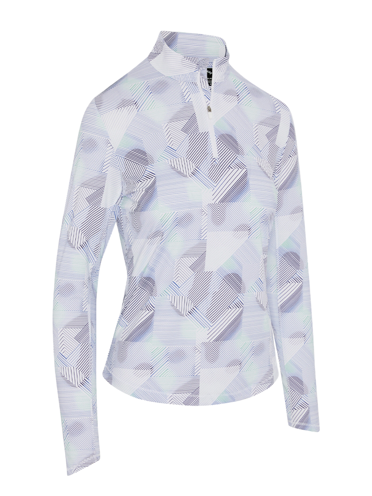 Callaway Women's Active Geo Long Sleeve Sun Protection Top - Bright White