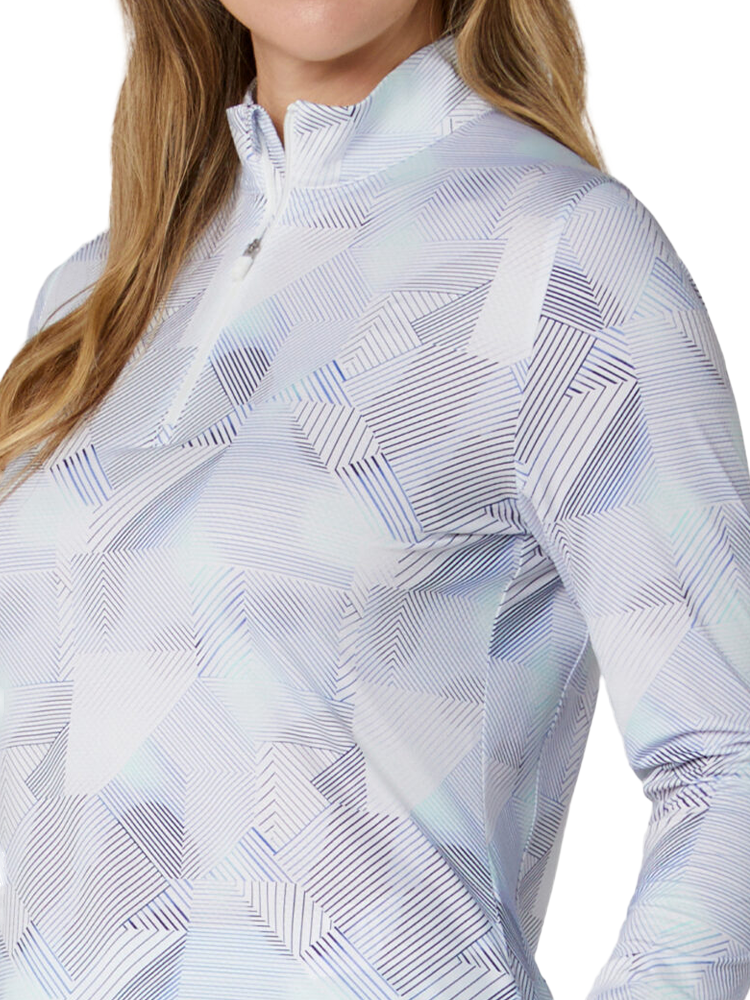 Callaway Women's Active Geo Long Sleeve Sun Protection Top - Bright White