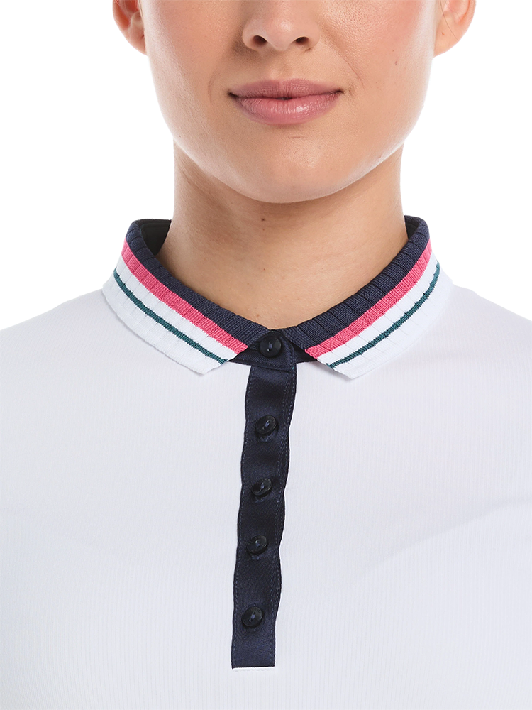 Callaway Women's Colourblock Collar Cap Sleeve Top - Brilliant White