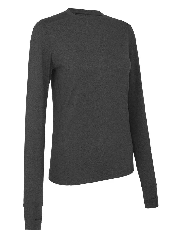 Callaway Women's Crew Neck Base Layer - Ebony Heather