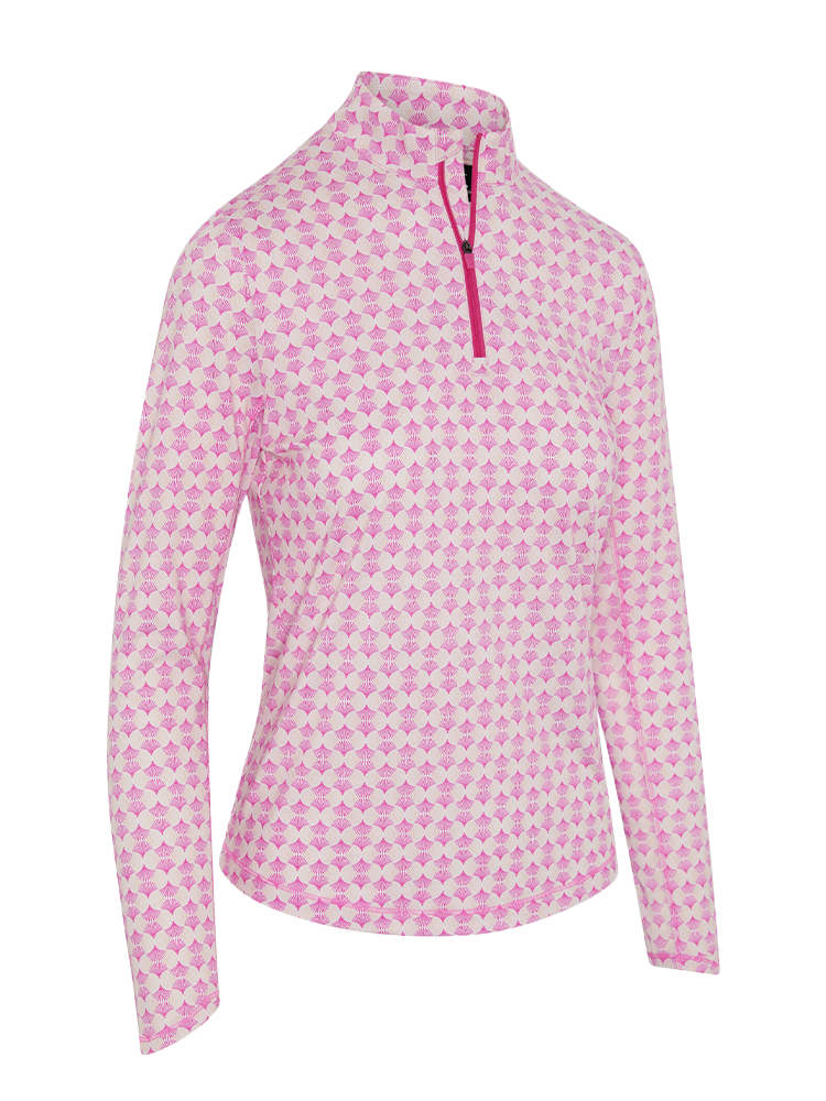 Callaway Women's Deco Geo Long Sleeve Sun Protection Top - Fuchsia Purple