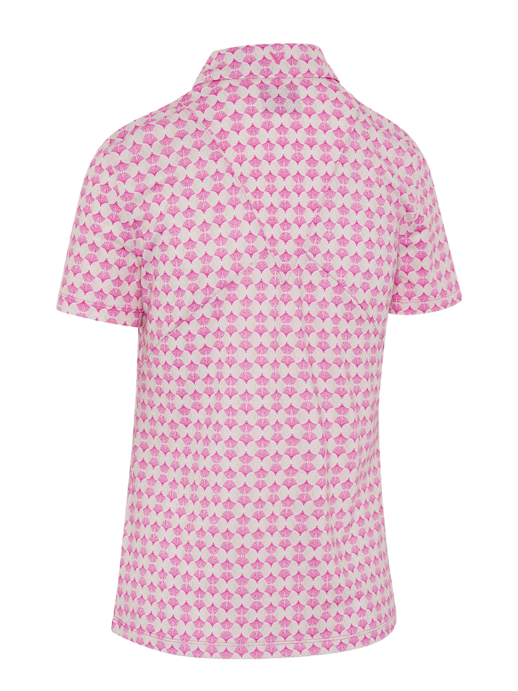 Callaway Women's Deco Geo Print Mesh Insert Polo - Fuchsia Purple