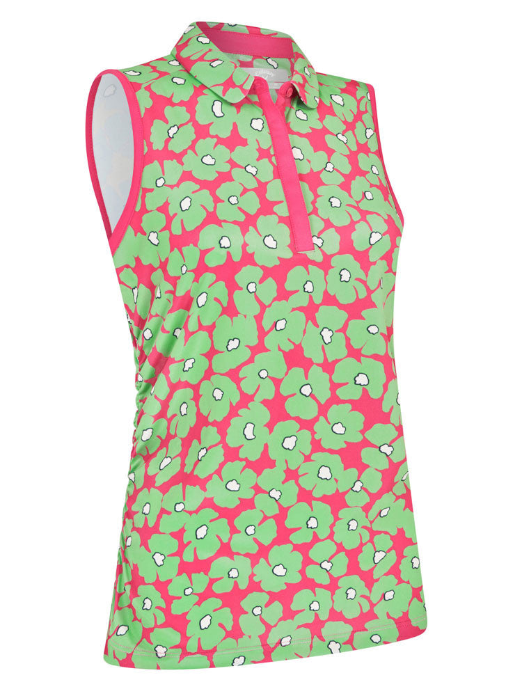 Callaway Women's Floral Sleeveless Polo - Cheeky Pink