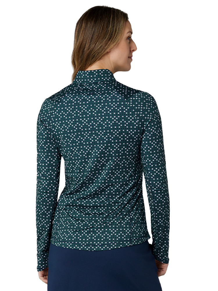 Callaway Women's Framing Geo Long Sleeve Sun Protection Top - Peacoat