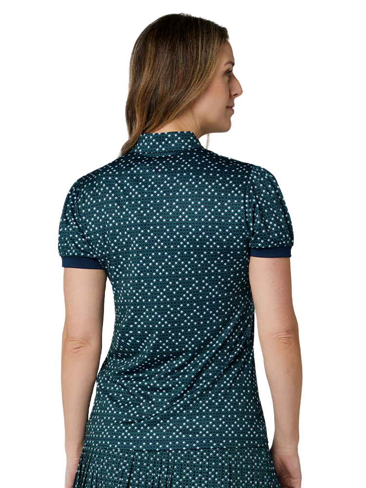 Callaway Women's Framing Geo Short Sleeve Polo - Peacoat