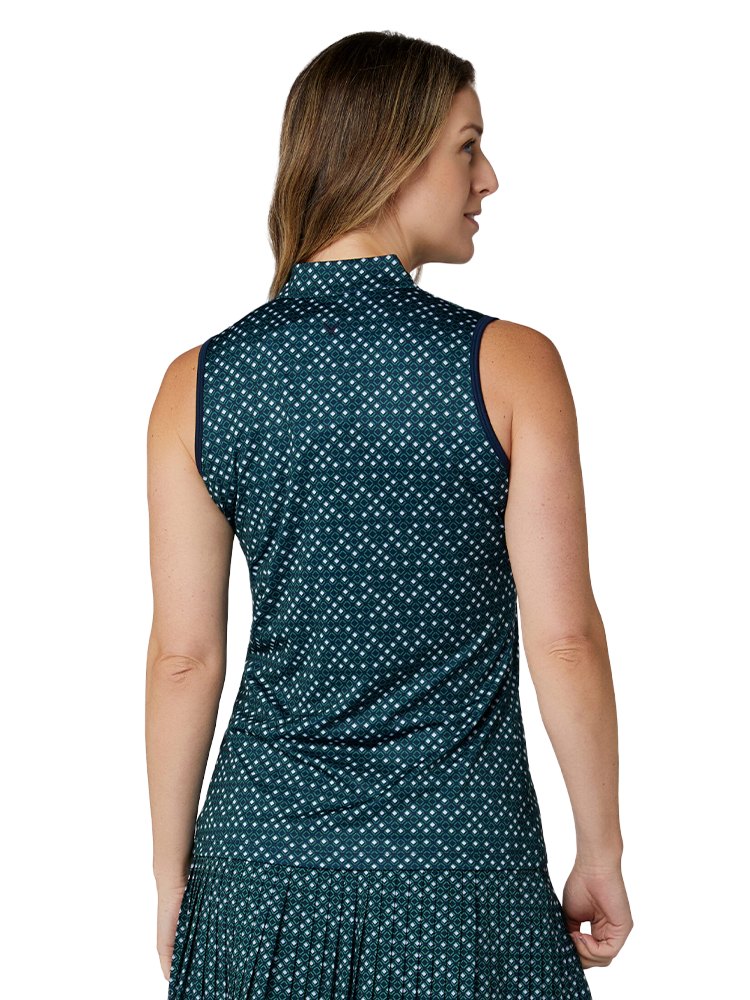Callaway Women's Framing Geo Sleeveless Polo - Peacoat