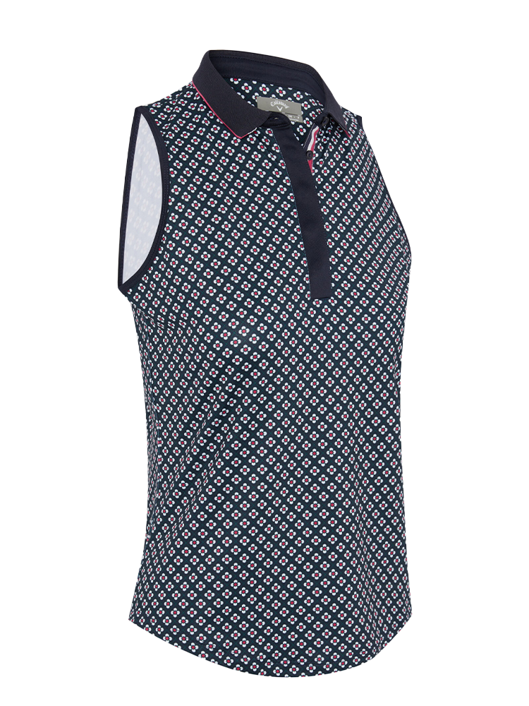 Callaway Women's Mini Geo Floral Sleeveless Top - Peacoat
