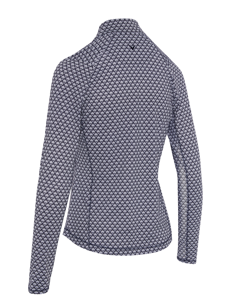 Callaway Women's Scarf Geo Long Sleeve Sun Protection Top - Peacoat