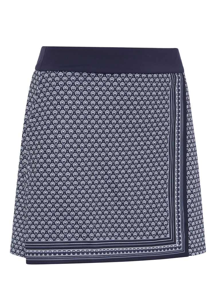 Callaway Women's Scarf Geo Print Asymmetrical 17-Inch Skort - Peacoat