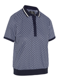 Callaway Women's Scarf Geo Print Rib Collar Polo - Peacoat