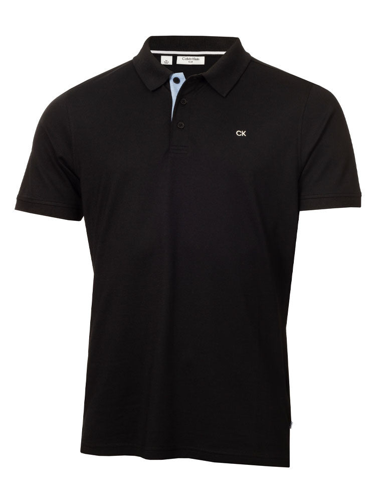Calvin Klein Cotton Blend Quad Polo - Black