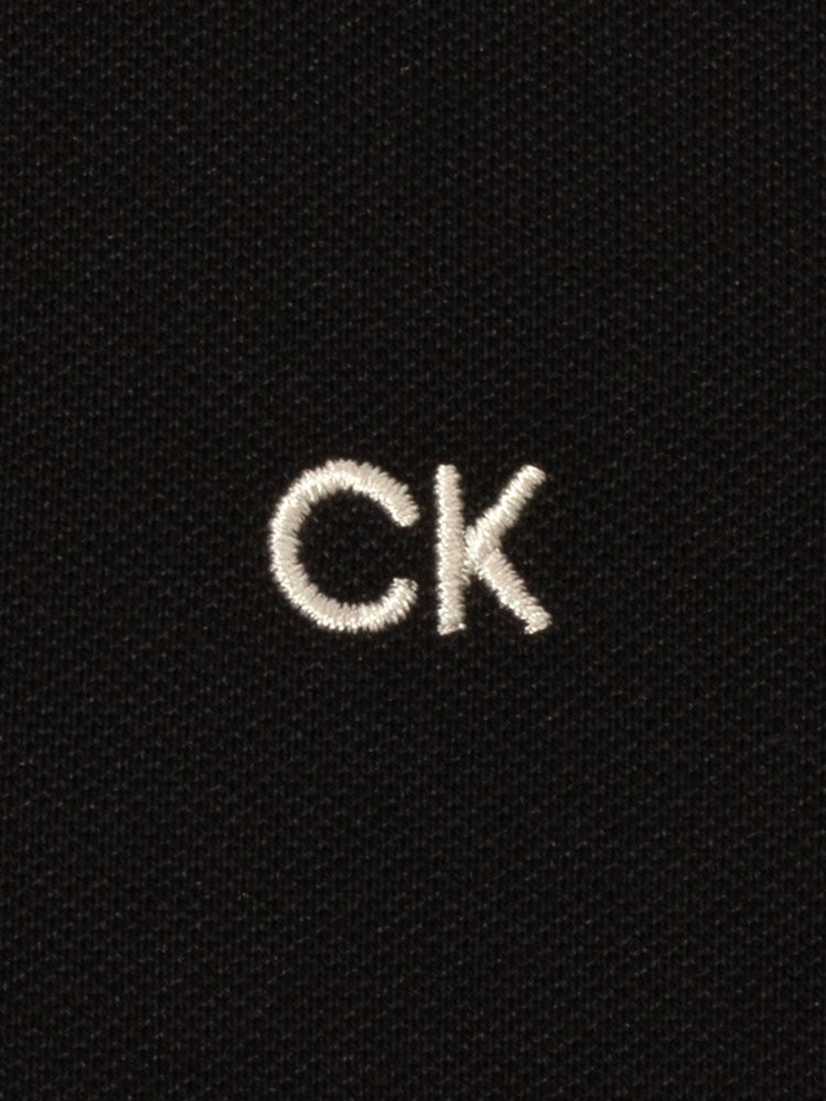 Calvin Klein Cotton Blend Quad Polo - Black