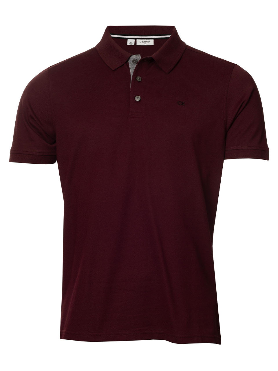 Calvin Klein Cotton Blend Quad Polo - Blackberry