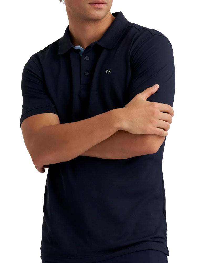 Calvin Klein Cotton Blend Quad Polo - French Navy