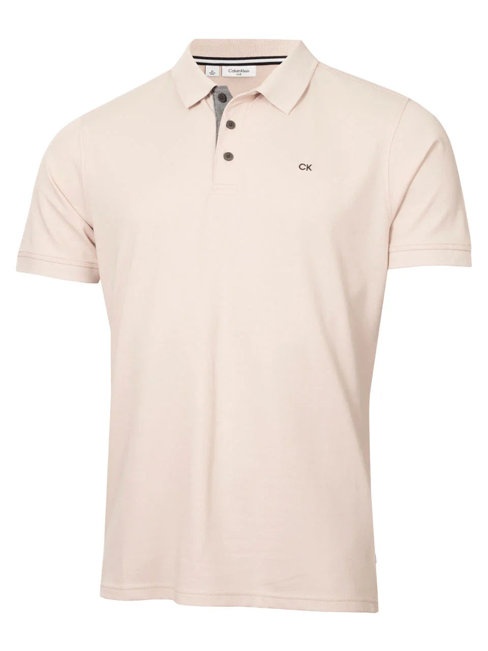 Calvin Klein Cotton Blend Quad Polo - Stone