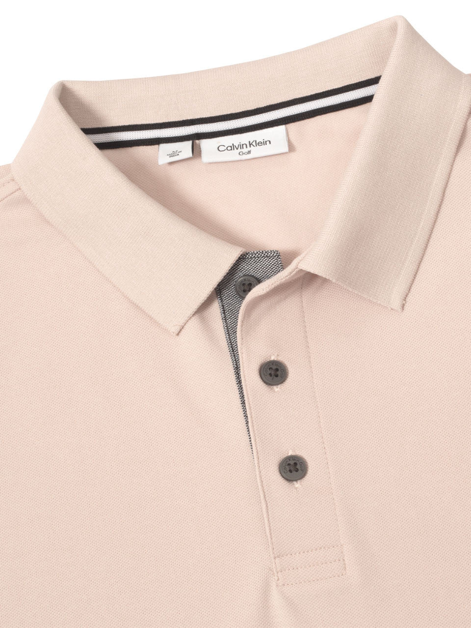 Calvin Klein Cotton Blend Quad Polo - Stone