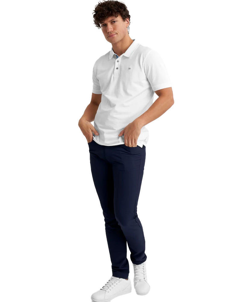 Calvin Klein Cotton Blend Quad Polo - White
