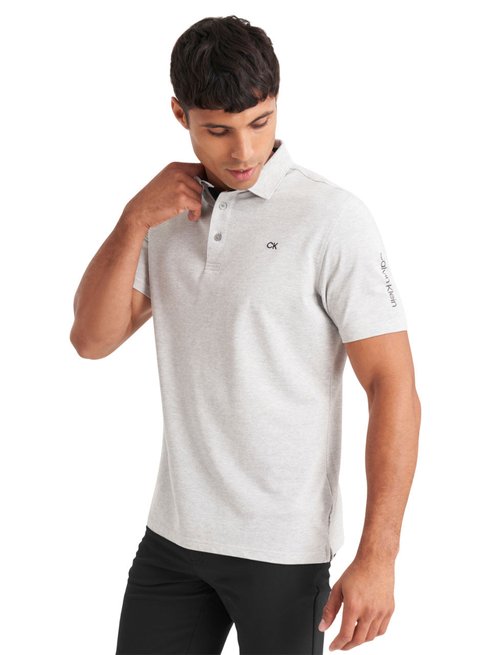 Calvin Klein Cotton Blend Uni Polo - Silver