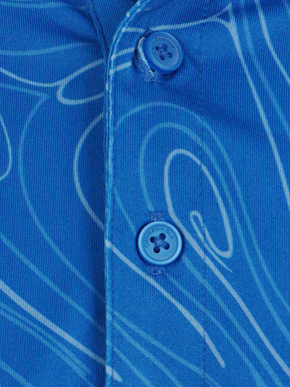 Calvin Klein Marble Print Polo Shirt - Sapphire