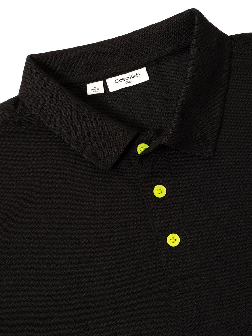 Calvin Klein Mason Cotton Blend Polo - Black/Lime