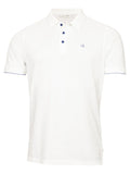 Calvin Klein Mason Cotton Blend Polo - White/Cobalt