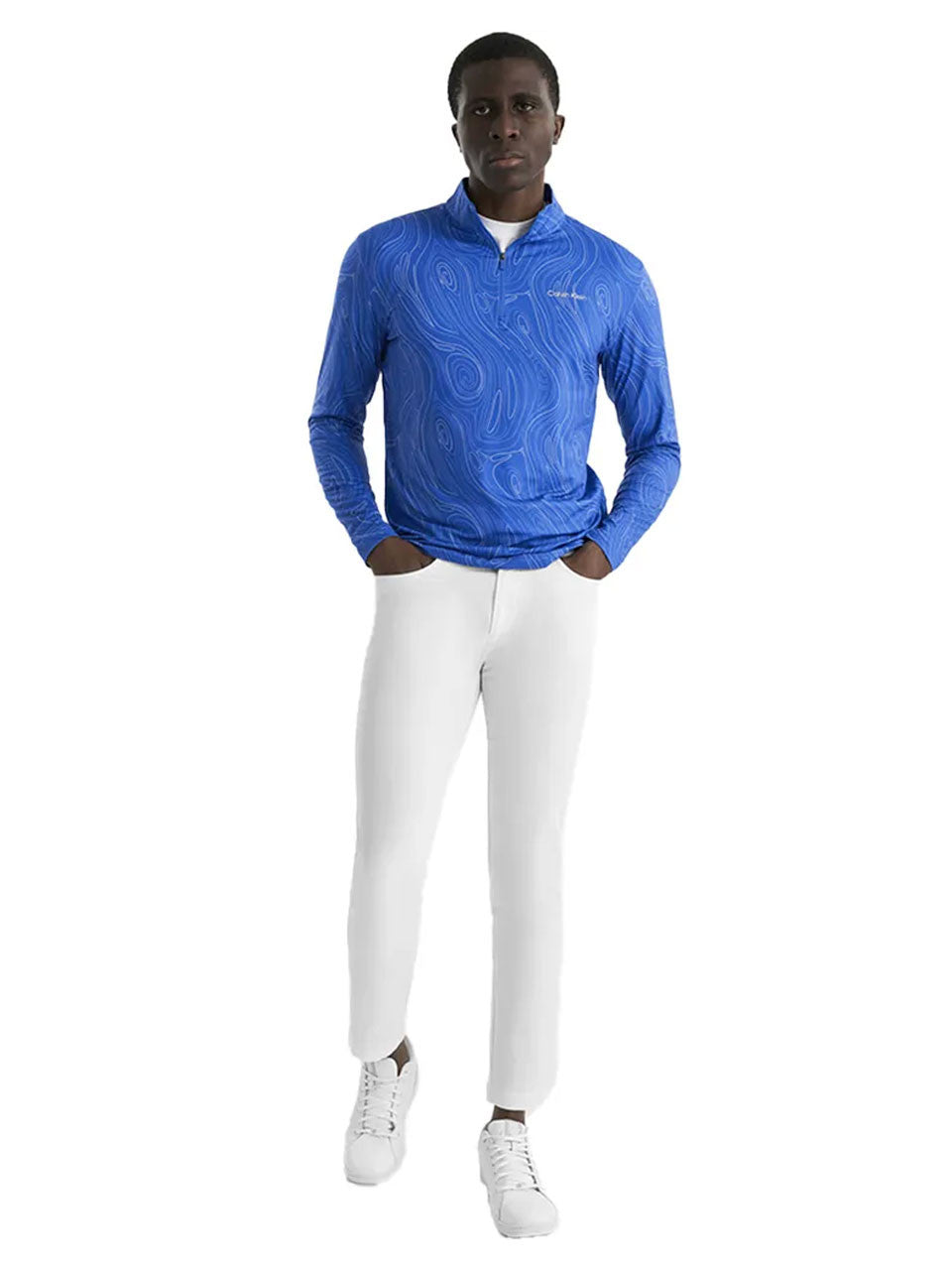 Calvin Klein Printed Newport Half Zip - Sapphire