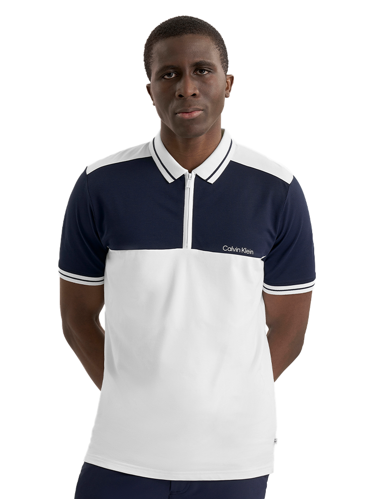 Calvin Klein Springhill Colourblock Polo Shirt - White