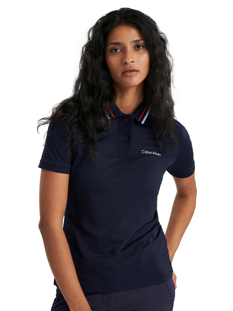 Calvin Klein Womens Alina Short Sleeve Polo - Navy