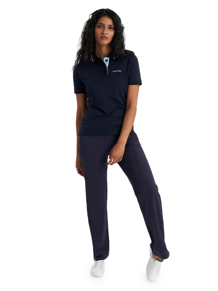 Calvin Klein Womens Alina Short Sleeve Polo - Navy