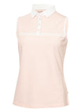 Calvin Klein Womens Bellevue Sleeveless Polo Shirt - Shell Pink