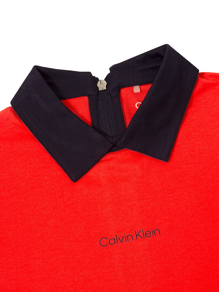 Calvin Klein Womens Brooke Short Sleeve Polo - Coral Red