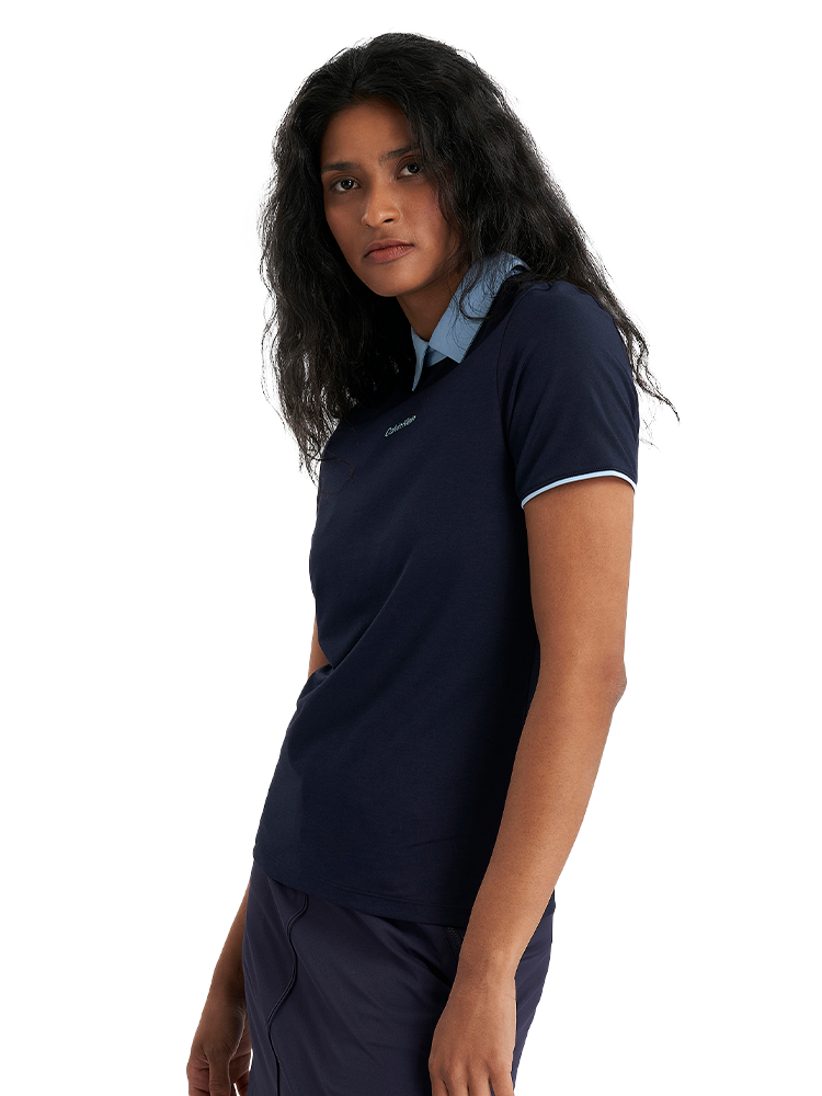 Calvin Klein Womens Brooke Short Sleeve Polo - Navy