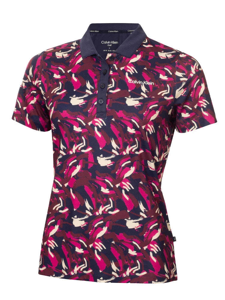 Calvin Klein Womens Brushstroke Printed Polo - Brushstroke Print