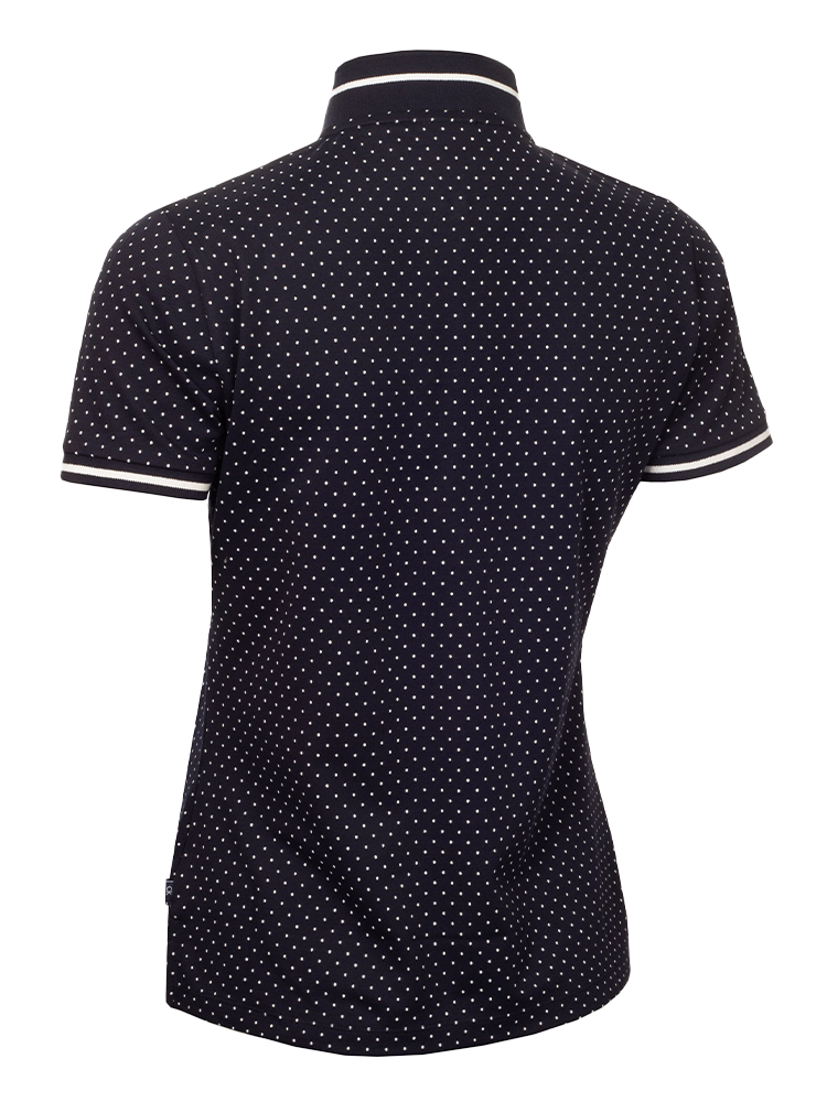 Calvin Klein Womens Camilla Printed Short Sleeve Polo - Navy