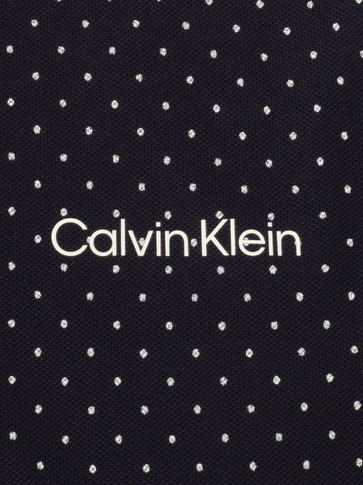 Calvin Klein Womens Camilla Printed Short Sleeve Polo - Navy