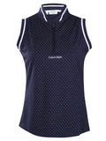Calvin Klein Womens Camilla Printed Sleeveless Polo - Navy
