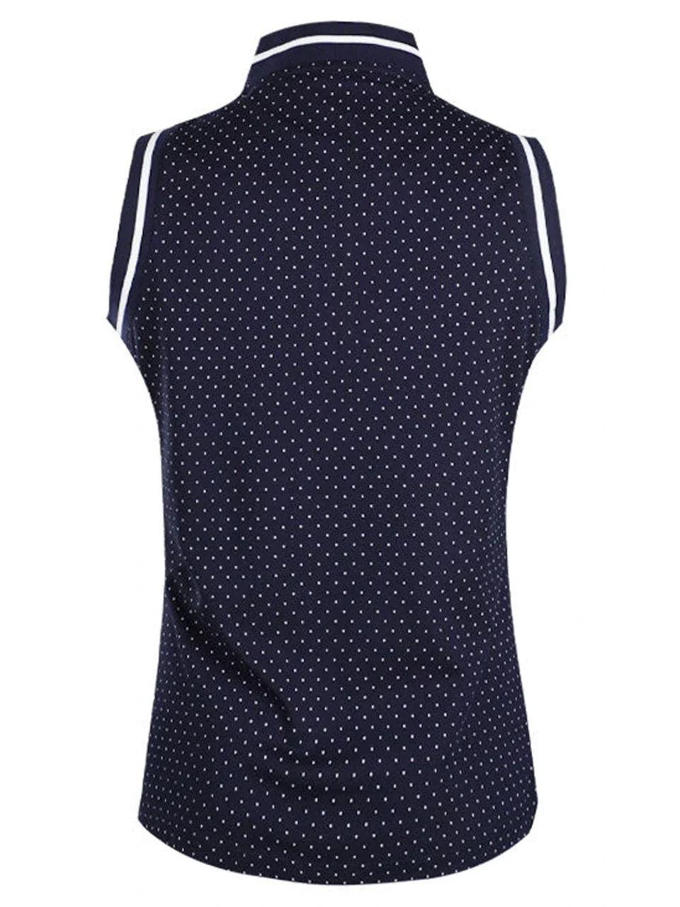 Calvin Klein Womens Camilla Printed Sleeveless Polo - Navy