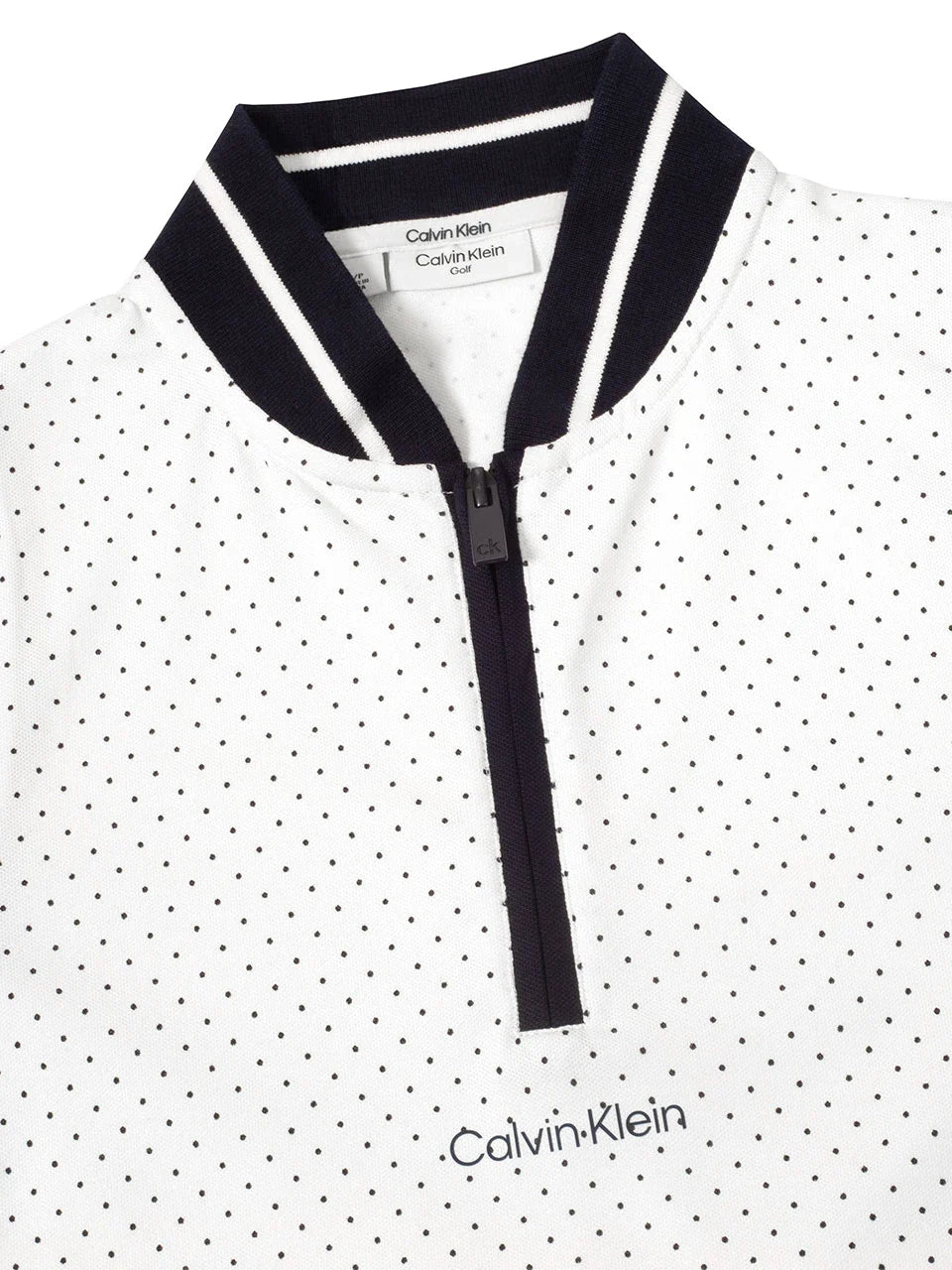 Calvin Klein Womens Camilla Printed Sleeveless Polo - White